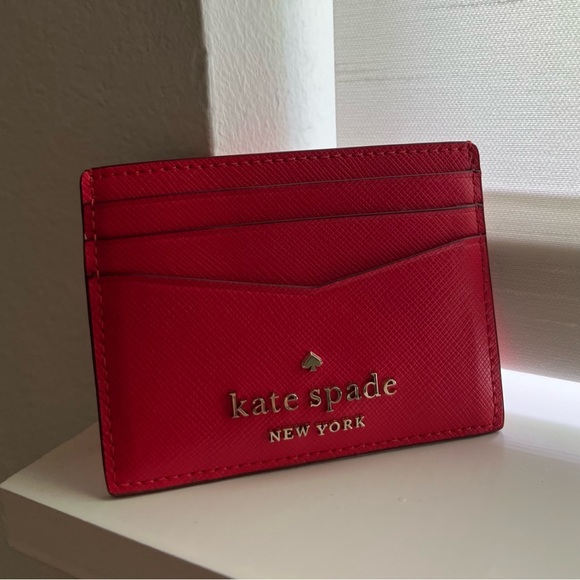 kate spade new york ♡ Red Small Slim Card Holder - Picture 2 of 3